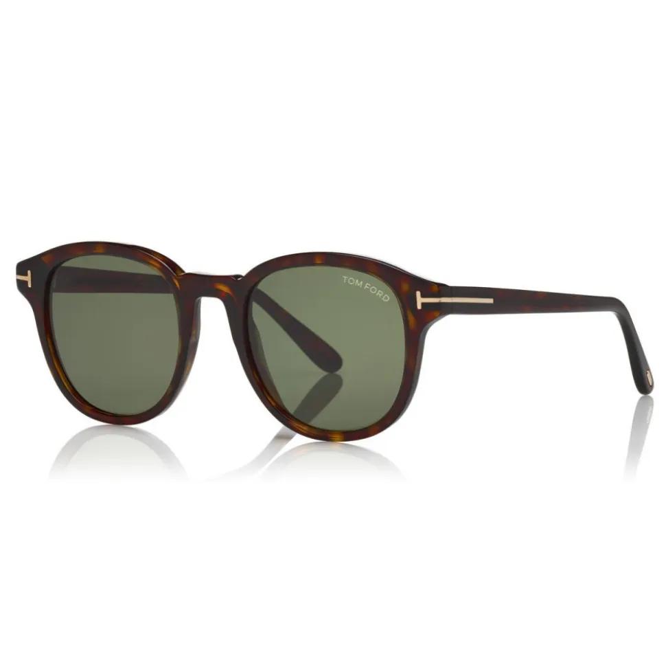 Tom Ford - Jameson Sunglasses - Round Acetate Sunglasses - Dark Havana - FT0752 - Sunglasses - Tom Ford Eyewear - Avvenice