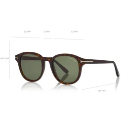 Tom Ford - Jameson Sunglasses - Round Acetate Sunglasses - Dark Havana - FT0752 - Sunglasses - Tom Ford Eyewear - Avvenice
