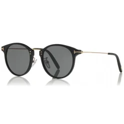 Tom Ford - Jamieson Sunglasses - Round Acetate Sunglasses - Black - FT0673 - Sunglasses - Tom Ford Eyewear - Avvenice