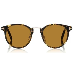 Tom Ford - Jamieson Sunglasses - Round Acetate Sunglasses - Dark Havana - FT0673 - Sunglasses - Tom Ford Eyewear - Avvenice