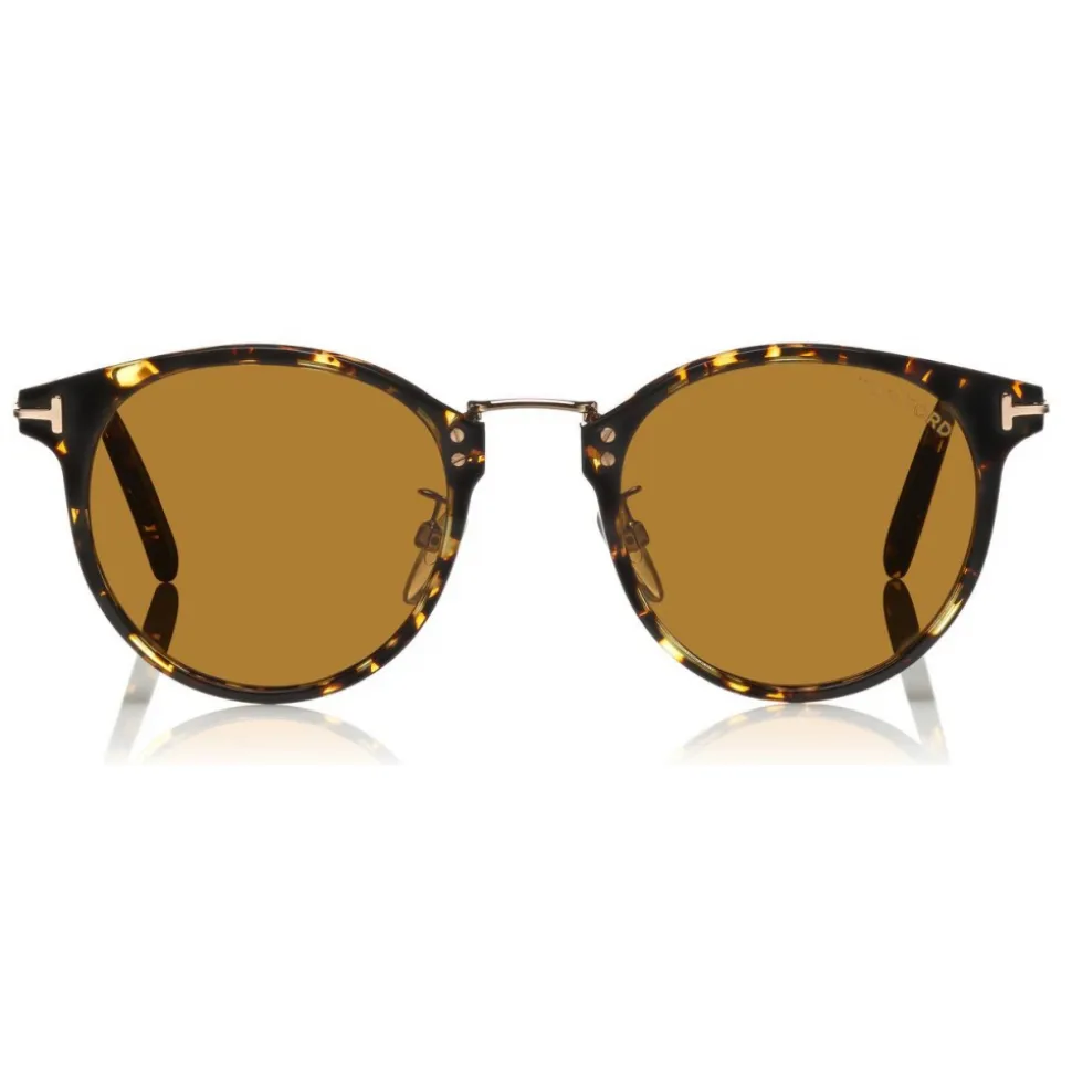 Tom Ford - Jamieson Sunglasses - Round Acetate Sunglasses - Dark Havana - FT0673 - Sunglasses - Tom Ford Eyewear - Avvenice