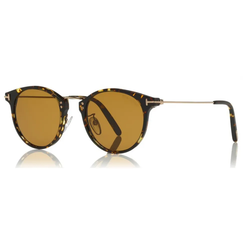 Tom Ford - Jamieson Sunglasses - Round Acetate Sunglasses - Dark Havana - FT0673 - Sunglasses - Tom Ford Eyewear - Avvenice