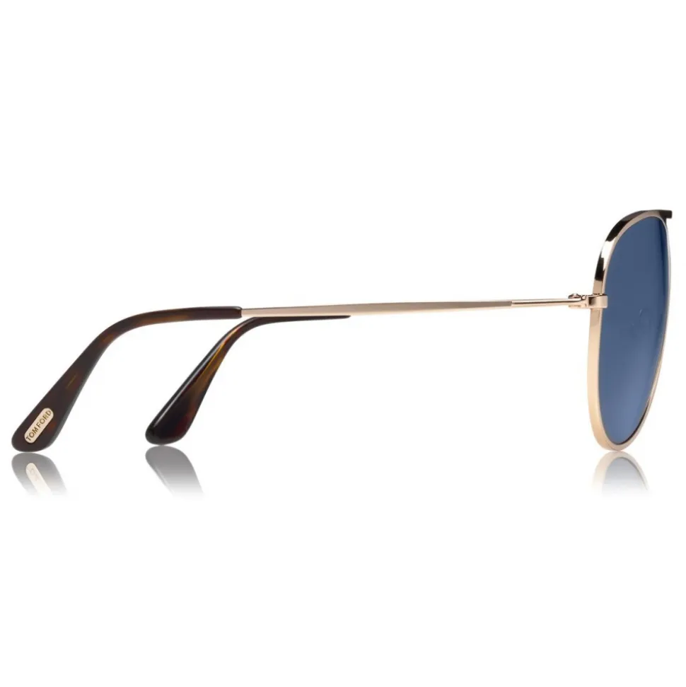 Tom Ford - Jason Sunglasses - Pilot Style Sunglasses - Rose Gold Blue - FT0621 - Sunglasses - Tom Ford Eyewear - Avvenice