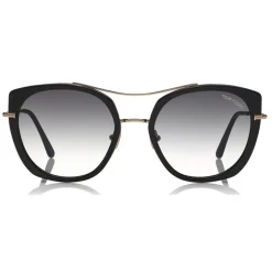 Tom Ford - Joey Sunglasses - Round Metal and Acetate Sunglasses - Black - FT0760 - Sunglasses - Tom Ford Eyewear - Avvenice
