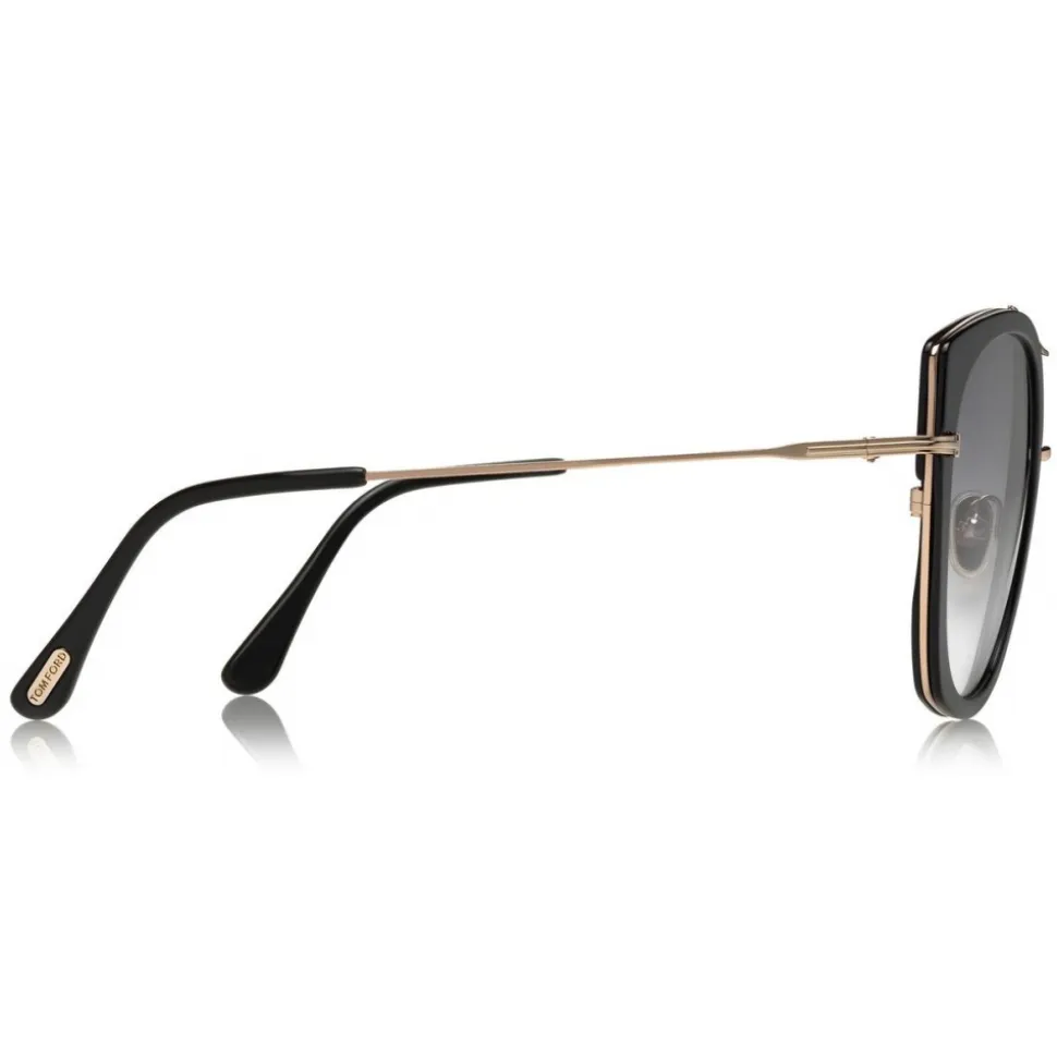 Tom Ford - Joey Sunglasses - Round Metal and Acetate Sunglasses - Black - FT0760 - Sunglasses - Tom Ford Eyewear - Avvenice