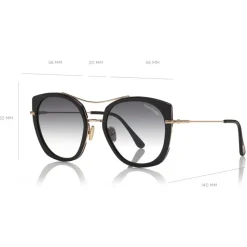 Tom Ford - Joey Sunglasses - Round Metal and Acetate Sunglasses - Black - FT0760 - Sunglasses - Tom Ford Eyewear - Avvenice