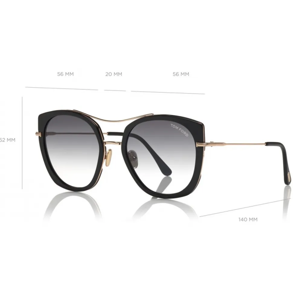 Tom Ford - Joey Sunglasses - Round Metal and Acetate Sunglasses - Black - FT0760 - Sunglasses - Tom Ford Eyewear - Avvenice