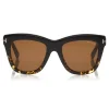 Tom Ford - Julie Sunglasses - Square Acetate Sunglasses - Black Havana - FT0685 - Sunglasses - Tom Ford Eyewear - Avvenice