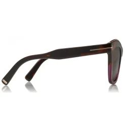 Tom Ford - Julie Sunglasses - Square Acetate Sunglasses - Havana Violet - FT0685 - Sunglasses - Tom Ford Eyewear - Avvenice