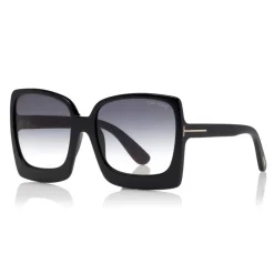 Tom Ford - Katerine Sunglasses - Oversized Square Acetate Sunglasses - FT0617 - Black - Tom Ford Eyewear - Avvenice