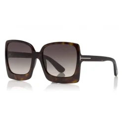 Tom Ford - Katerine Sunglasses - Oversized Square Acetate Sunglasses - FT0617 - Havana - Tom Ford Eyewear - Avvenice