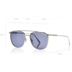 Tom Ford - Kip Sunglasses - Square Metal Sunglasses - Blue - FT0692 - Sunglasses - Tom Ford Eyewear - Avvenice