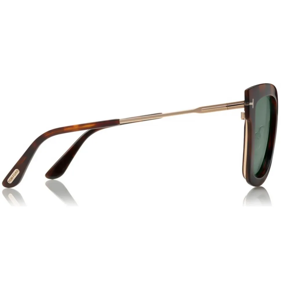Tom Ford - Lara Sunglasses - Square Acetate Sunglasses - Grey Havana - FT0573 - Sunglasses - Tom Ford Eyewear - Avvenice
