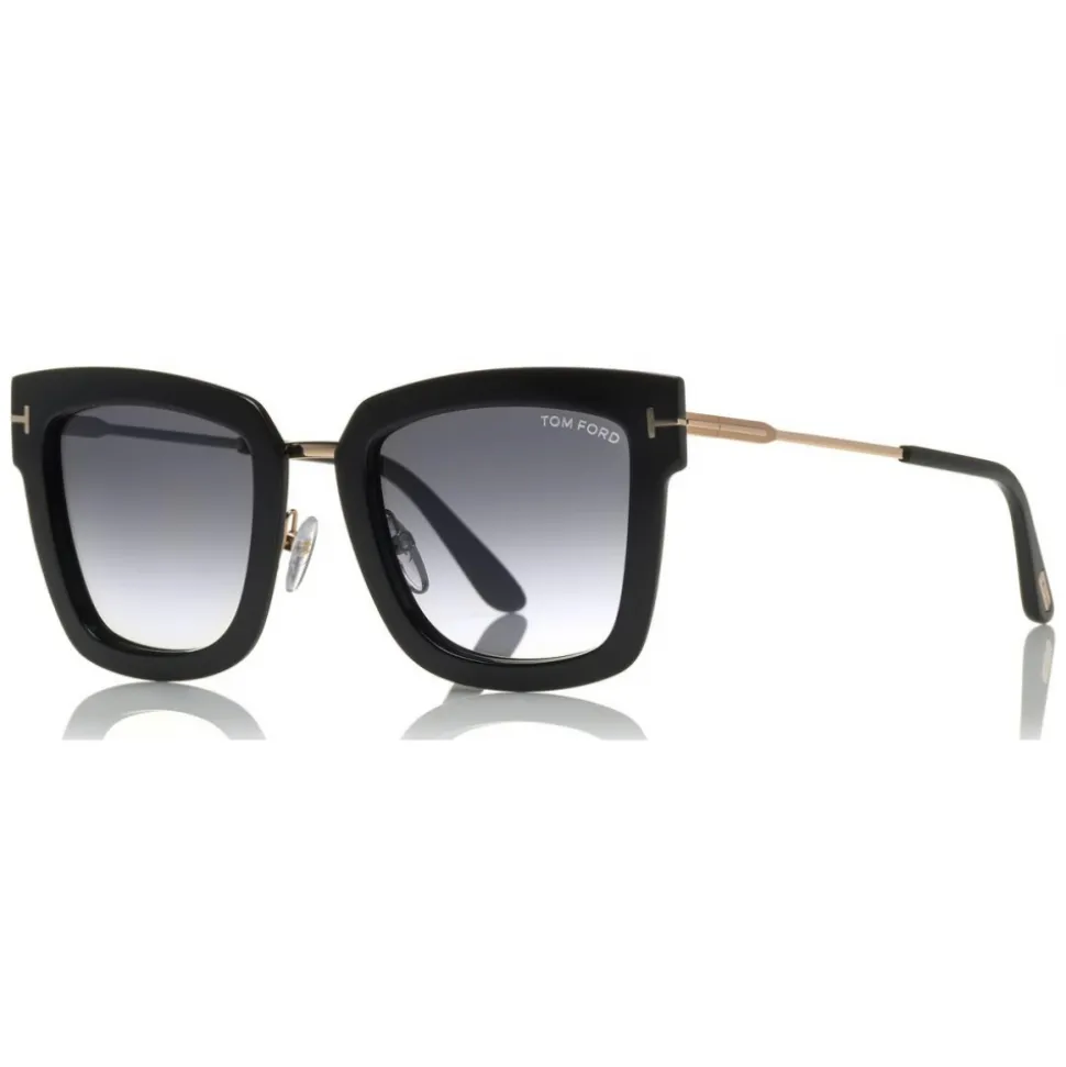 Tom Ford - Lara Sunglasses - Square Acetate Sunglasses - Black - FT0573 - Sunglasses - Tom Ford Eyewear - Avvenice