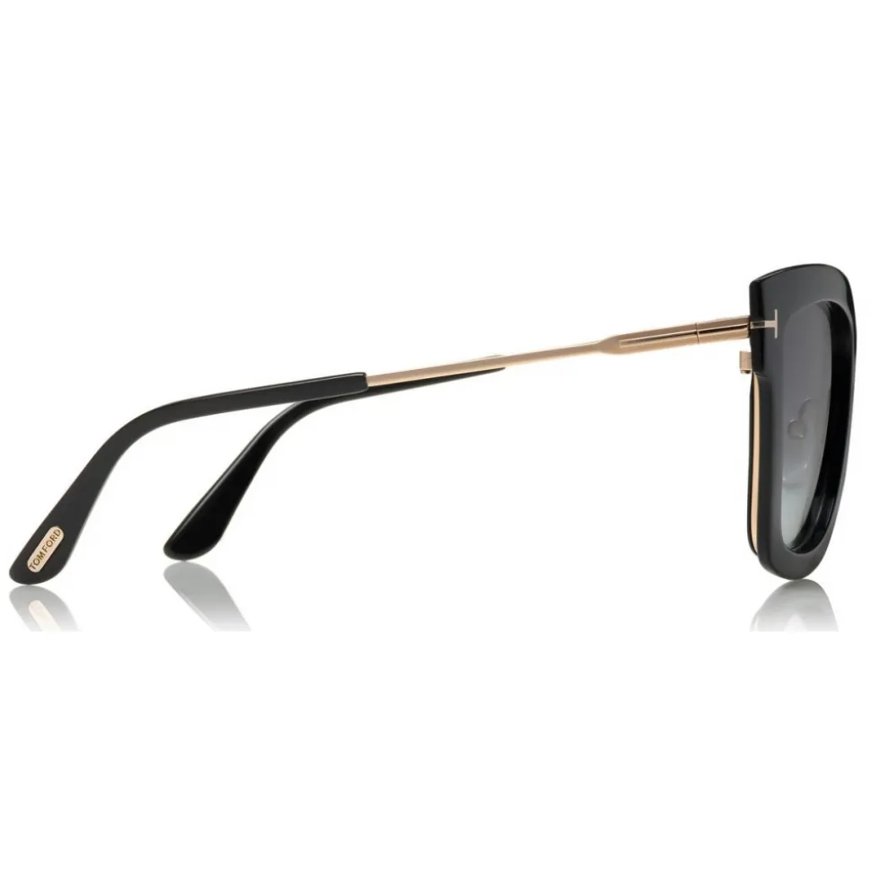 Tom Ford - Lara Sunglasses - Square Acetate Sunglasses - Black - FT0573 - Sunglasses - Tom Ford Eyewear - Avvenice