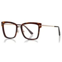 Tom Ford - Large Optical Glasses - Square Acetate Optical Glasses - Red Havana - FT5507 - Optical Glasses - Tom Ford Eyewear - Avvenice