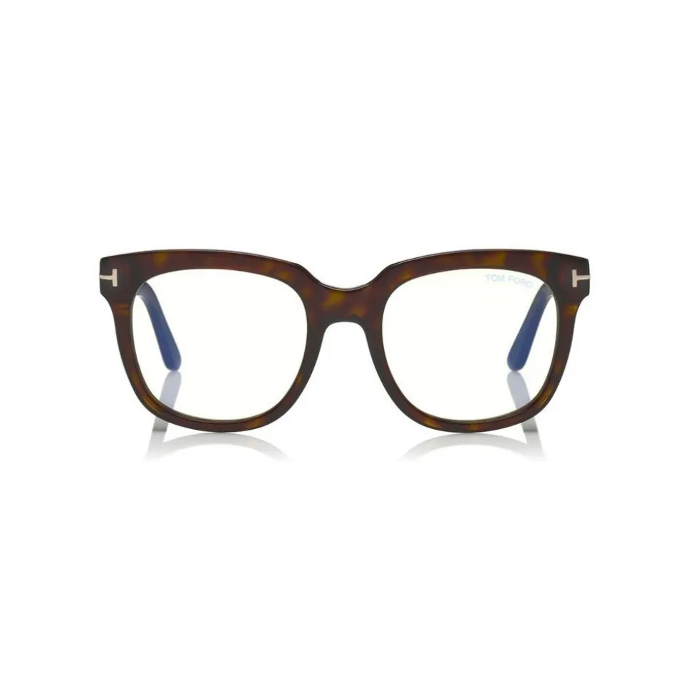 Tom Ford - Large Optical Glasses - Square Glasses - Dark Havana - FT5537-B - Optical Glasses - Tom Ford Eyewear - Avvenice
