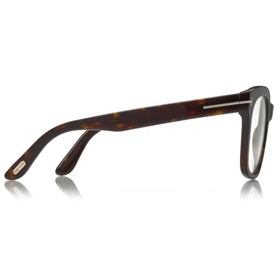 Tom Ford - Large Optical Glasses - Square Glasses - Dark Havana - FT5537-B - Optical Glasses - Tom Ford Eyewear - Avvenice