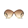 Tom Ford - Liora Sunglasses - Oversize Round Acetate Sunglasses - Brown - FT0528 - Sunglasses - Tom Ford Eyewear - Avvenice
