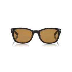 Tom Ford - Magnetic Clip Sunglasses - Square Metal Sunglasses - Gold Havana - FT5474 - Sunglasses - Tom Ford Eyewear - Avvenice