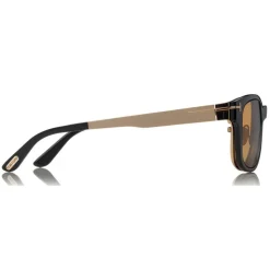 Tom Ford - Magnetic Clip Sunglasses - Square Metal Sunglasses - Gold Havana - FT5474 - Sunglasses - Tom Ford Eyewear - Avvenice
