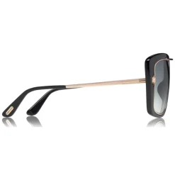 Tom Ford - Marissa Sunglasses - Square Acetate and Metal Sunglasses - Black - FT0619 - Sunglasses - Tom Ford Eyewear - Avvenice