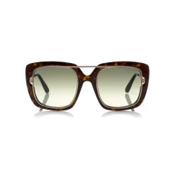 Tom Ford - Marissa Sunglasses - Square Acetate and Metal Sunglasses - Havana - FT0619 - Sunglasses - Tom Ford Eyewear - Avvenice