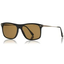 Tom Ford - Max Sunglasses - Square Acetate Sunglasses - Shiny Black Brown - FT0588 - Sunglasses - Tom Ford Eyewear - Avvenice