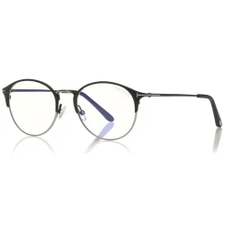 Tom Ford - Metal Optical Sunglasses - Round Optical Glasses - Black Silver - FT5541-B - Optical Sunglasses - Tom Ford Eyewear - Avvenice