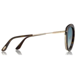 Tom Ford - Mia Sunglasses - Round Metal Sunglasses - Havana - FT0574 - Sunglasses - Tom Ford Eyewear - Avvenice