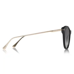 Tom Ford - Micaela Sunglasses - Cat Eye Acetate Sunglasses - FT0662 - Black - Tom Ford Eyewear - Avvenice