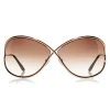 Tom Ford - Miranda Sunglasses - Oversized Square Acetate Sunglasses - FT0130 - Pink Gold - Tom Ford Eyewear - Avvenice