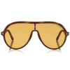 Tom Ford - Montgomery Sunglasses - Pilot Acetate Sunglasses - FT0647 - Yellow - Tom Ford Eyewear - Avvenice