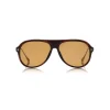 Tom Ford - Nicholai Sunglasses - Pilot Style Sunglasses - Dark Havana - FT0624 - Sunglasses - Tom Ford Eyewear - Avvenice