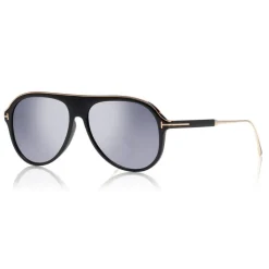 Tom Ford - Nicholai Sunglasses - Pilot Style Sunglasses - Black Smoke - FT0624 - Sunglasses - Tom Ford Eyewear - Avvenice