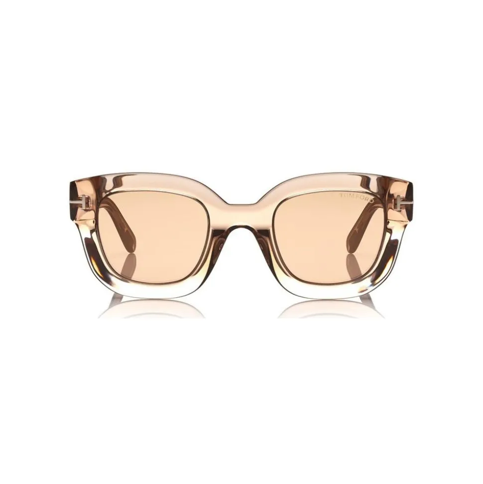 Tom Ford - Pia Sunglasses - Square Acetate Sunglasses - Champagne - FT0659 - Sunglasses - Tom Ford Eyewear - Avvenice