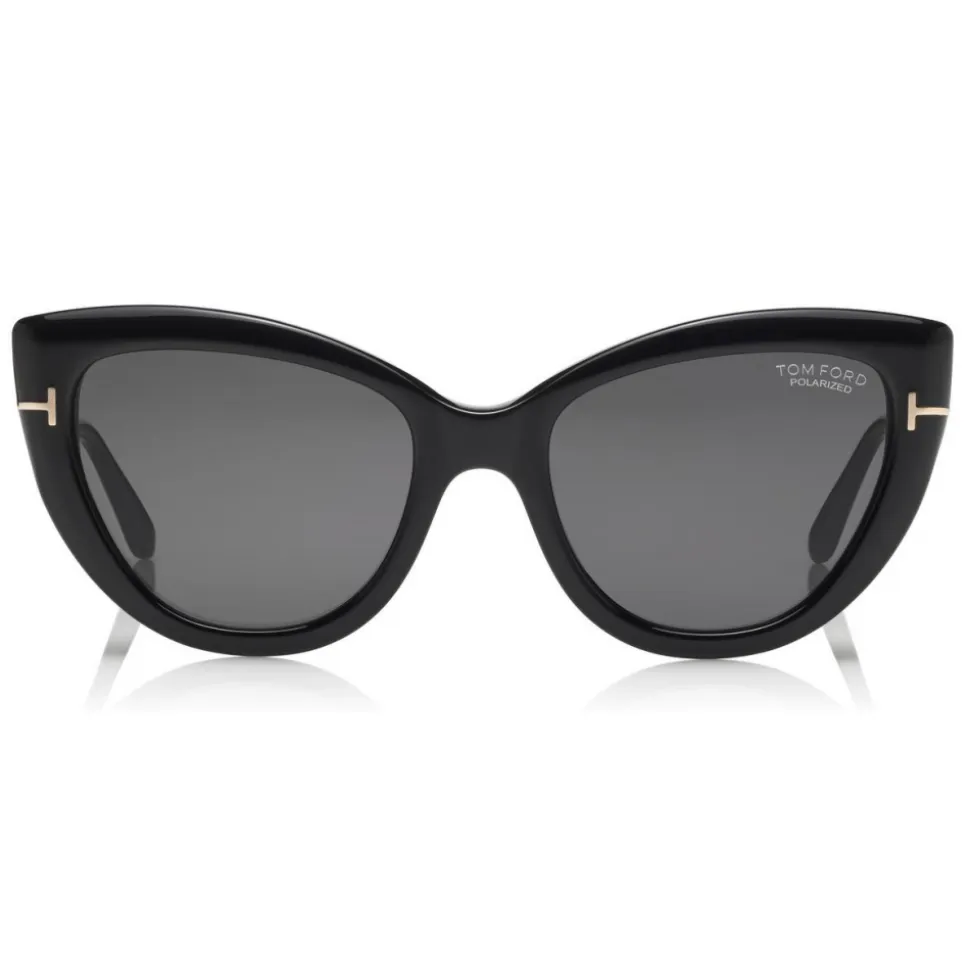 Tom Ford - Polarized Anya Sunglasses - Cat-Eye Acetate Sunglasses - Black - FT0762-P - Sunglasses - Tom Ford Eyewear - Avvenice
