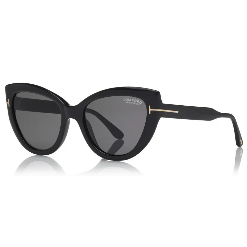 Tom Ford - Polarized Anya Sunglasses - Cat-Eye Acetate Sunglasses - Black - FT0762-P - Sunglasses - Tom Ford Eyewear - Avvenice