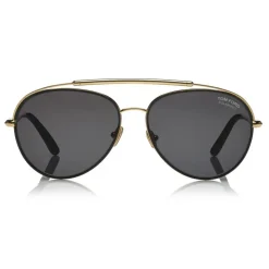 Tom Ford - Polarized Curtis Sunglasses - Pilot Shape Sunglasses - Black - FT0748-P - Sunglasses - Tom Ford Eyewear - Avvenice