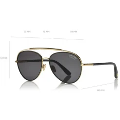 Tom Ford - Polarized Curtis Sunglasses - Pilot Shape Sunglasses - Black - FT0748-P - Sunglasses - Tom Ford Eyewear - Avvenice