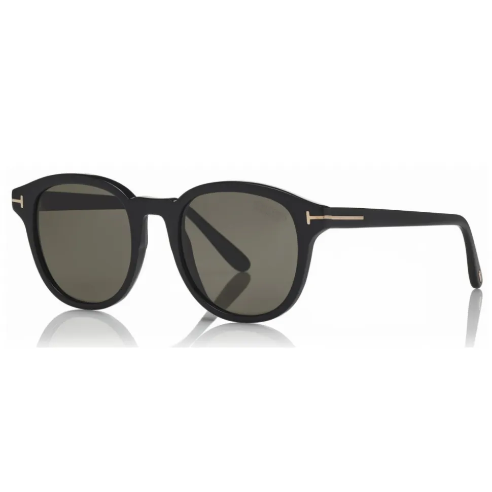 Tom Ford - Polarized Jameson Sunglasses - Round Acetate Sunglasses - Black - FT0752-P - Sunglasses - Tom Ford Eyewear - Avvenice