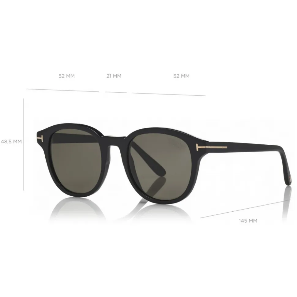 Tom Ford - Polarized Jameson Sunglasses - Round Acetate Sunglasses - Black - FT0752-P - Sunglasses - Tom Ford Eyewear - Avvenice