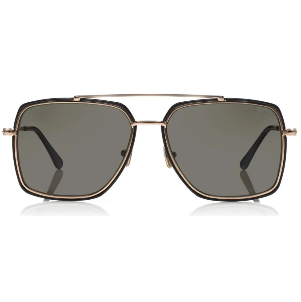 Tom Ford - Polarized Lionel Sunglasses - Square Metal Sunglasses - Black - FT0750-P - Sunglasses - Tom Ford Eyewear - Avvenice