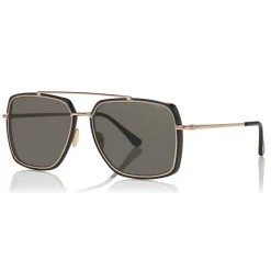 Tom Ford - Polarized Lionel Sunglasses - Square Metal Sunglasses - Black - FT0750-P - Sunglasses - Tom Ford Eyewear - Avvenice