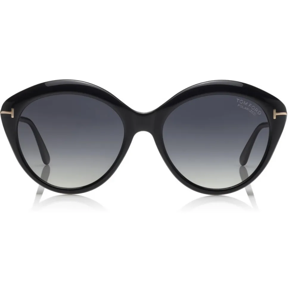 Tom Ford - Polarized Maxine Sunglasses - Round Metal Sunglasses - Black - FT0763-P - Sunglasses - Tom Ford Eyewear - Avvenice