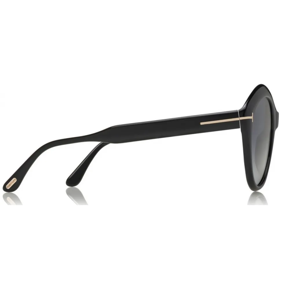 Tom Ford - Polarized Maxine Sunglasses - Round Metal Sunglasses - Black - FT0763-P - Sunglasses - Tom Ford Eyewear - Avvenice