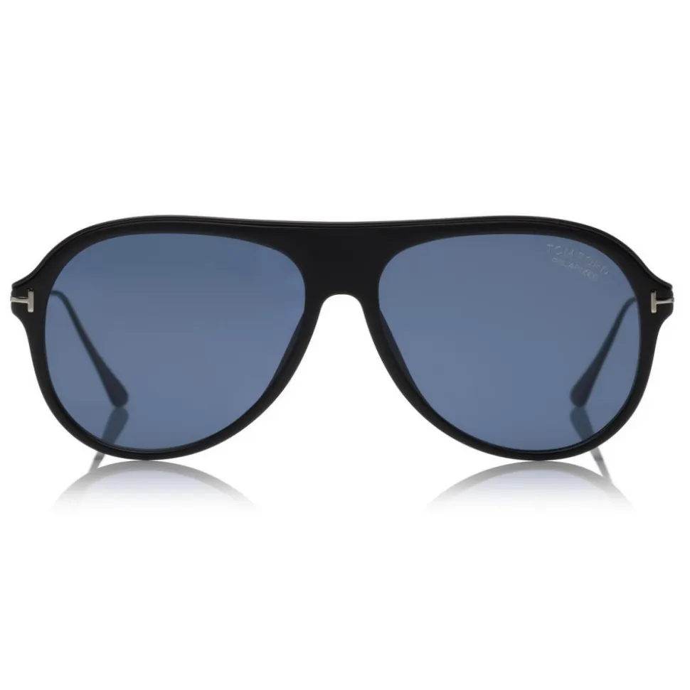 Tom Ford - Polarized Nicholai Sunglasses - Pilot Style Sunglasses - Black - FT0624-P - Sunglasses - Tom Ford Eyewear - Avvenice