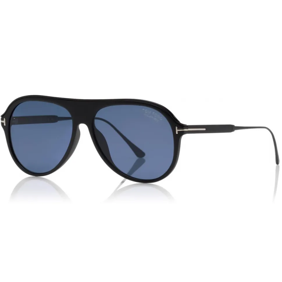 Tom Ford - Polarized Nicholai Sunglasses - Pilot Style Sunglasses - Black - FT0624-P - Sunglasses - Tom Ford Eyewear - Avvenice