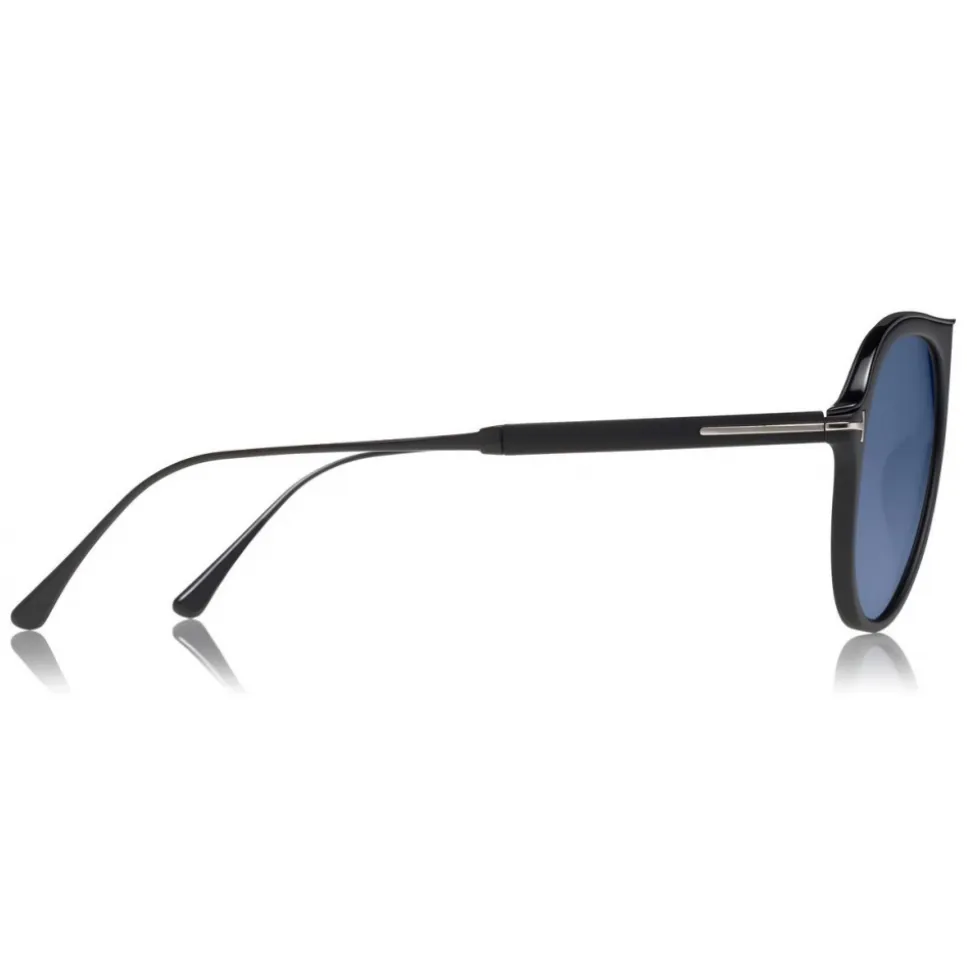 Tom Ford - Polarized Nicholai Sunglasses - Pilot Style Sunglasses - Black - FT0624-P - Sunglasses - Tom Ford Eyewear - Avvenice