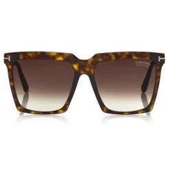 Tom Ford - Polarized Sabrina Sunglasses - Square Acetate Sunglasses - Havana - FT0764-P - Sunglasses - Tom Ford Eyewear - Avvenice